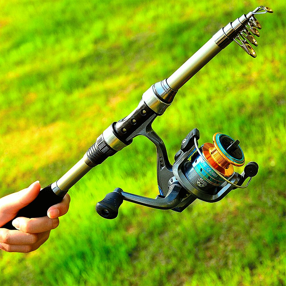 FISHINGHUB-1.8m-3.6m Telescopic Casting Fishing Combo Portable Ultralight Rod