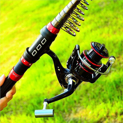 FISHINGHUB-1.8m-3.6m Telescopic Casting Fishing Combo Portable Ultralight Rod