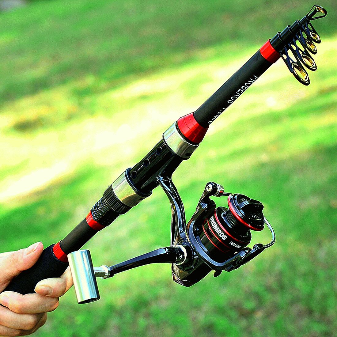 FISHINGHUB- 1.8m Telescopic Casting Fishing Combo Portable Ultralight Rod