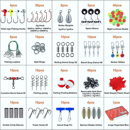 263Pcs Fishing Accessories Kit - Fishing Hooks