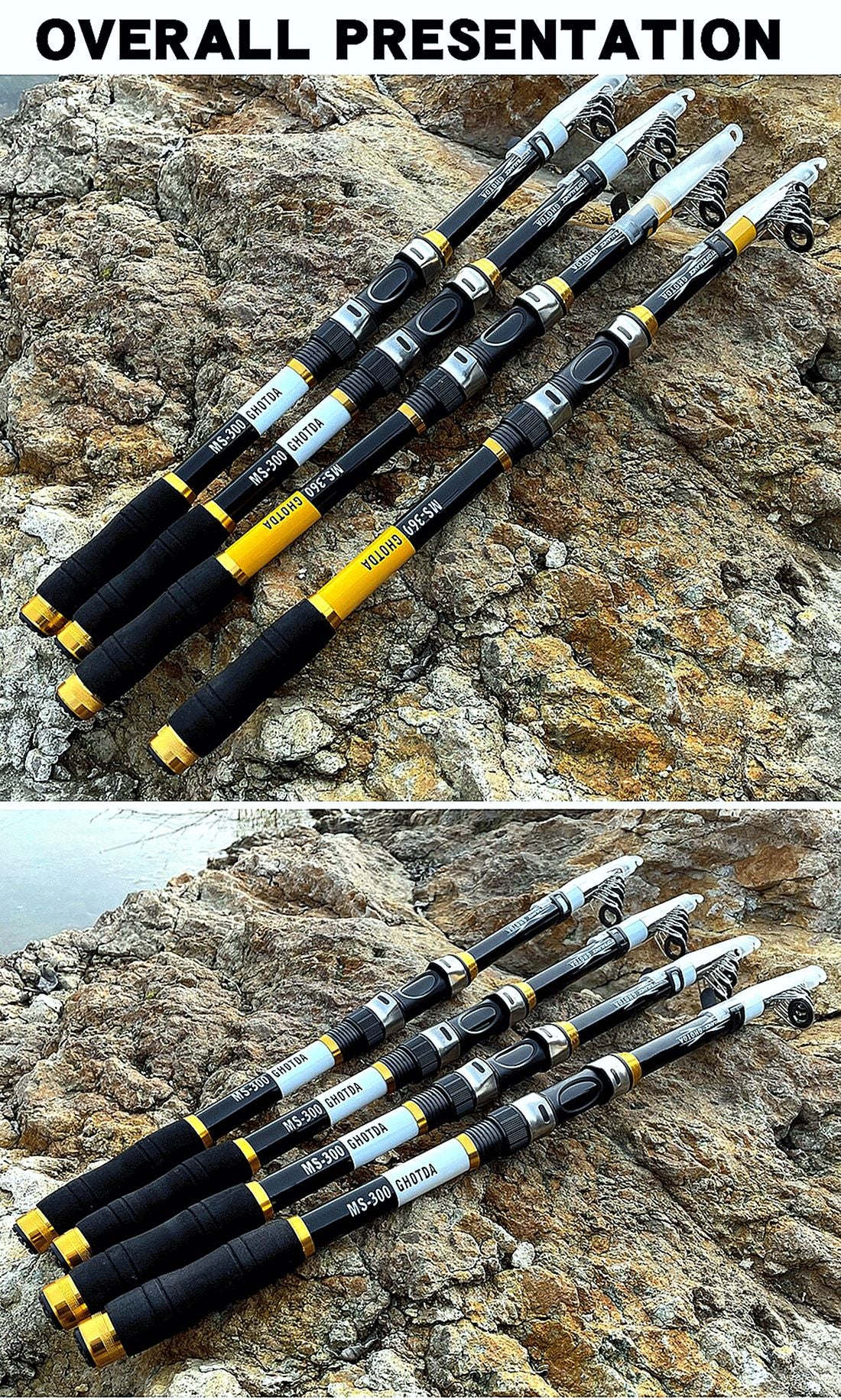 2.1M -3.6M  Hard Carbon Fiber Telescopic Fishing Rod