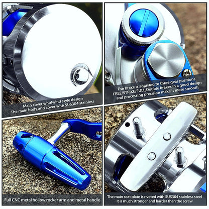 Jigging Reel 5.7:1 CNC Machined Aluminum Trolling