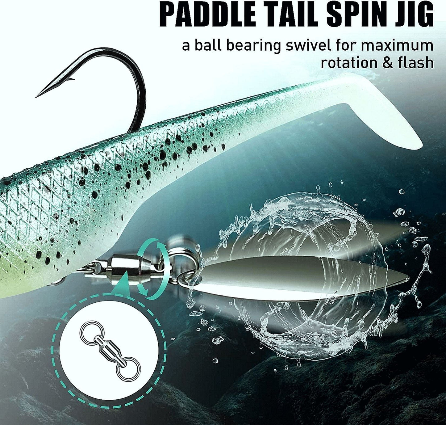 Tadpole Lure Paddle Tail Swimbait Lure for Bass