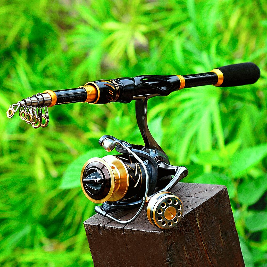 FISHINGHUB- Fishing Rod &amp; Reel Combo 2.1m Carbon Fiber Telescopic Rod