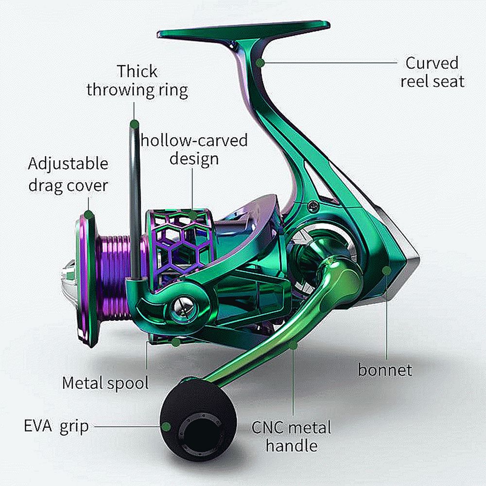 High Strength & Speed Multi-Color Fishing Reel