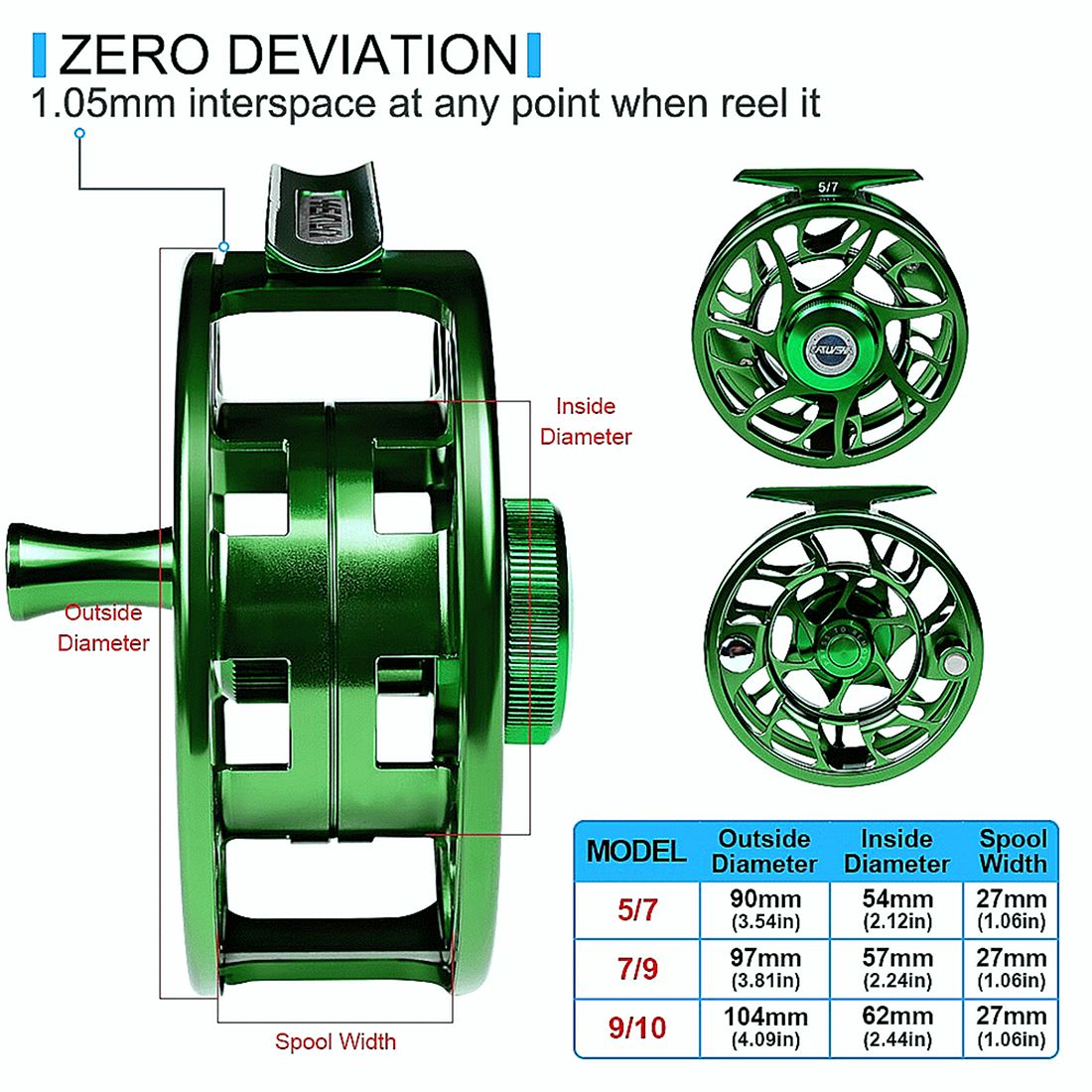 3+1 BB Fly Fishing Wheel  CNC Machine Cut Large Arbor Die Casting Aluminum