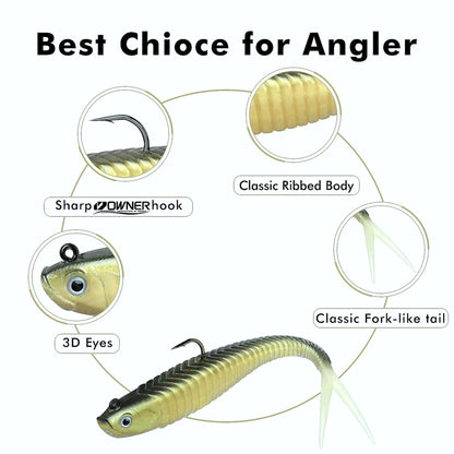 Split Paddle Tail Swimbait Fishing Lure for Bass