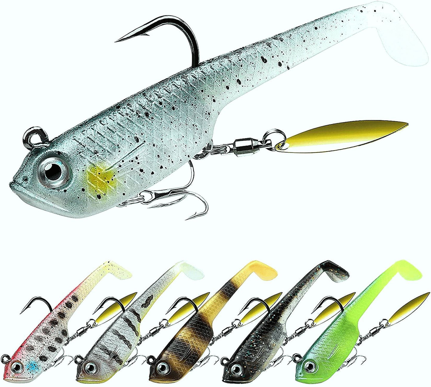 Tadpole Lure Paddle Tail Swimbait Lure for Bass