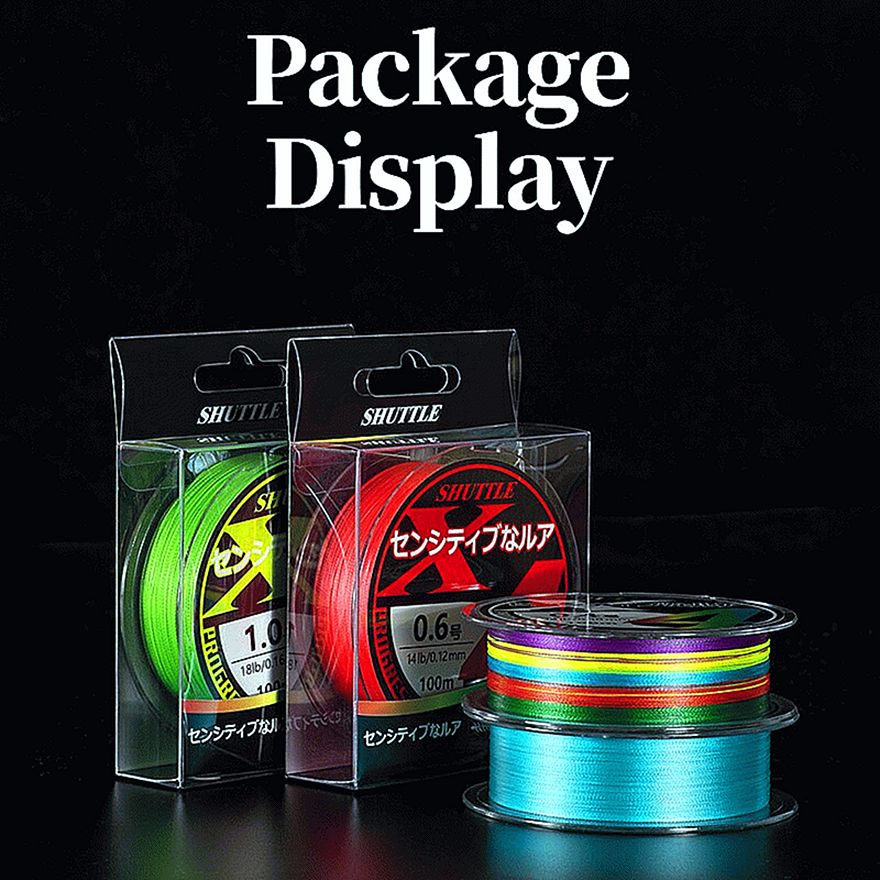 FISHINGHUB- PE Braided Fishing Line 4 Strands 100M 7 Color