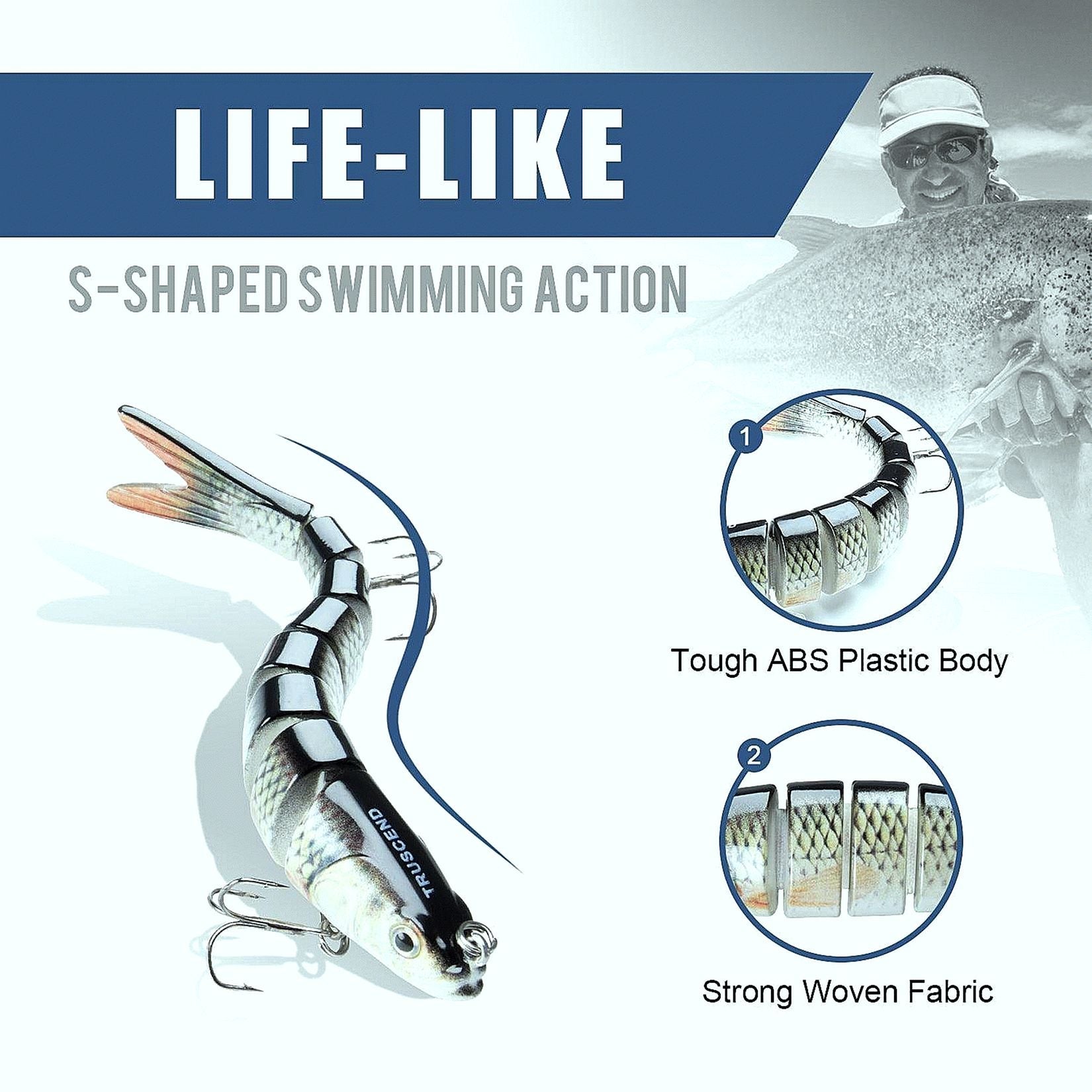 5 piece set multi-jointed swim fishing lure Bionic Bass Fishing Lure Multi Jointed Swimbait – FishingHUB
