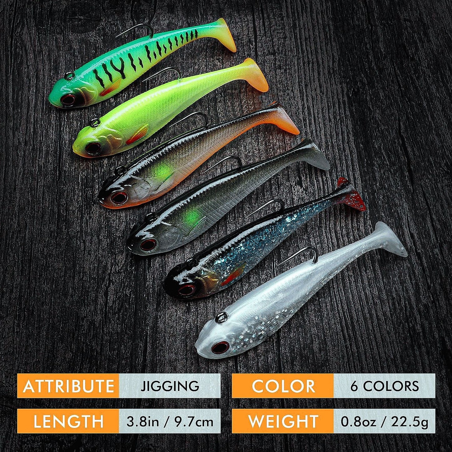 Jig Head Paddle Tail Swimbait Fishing Lure for Bass