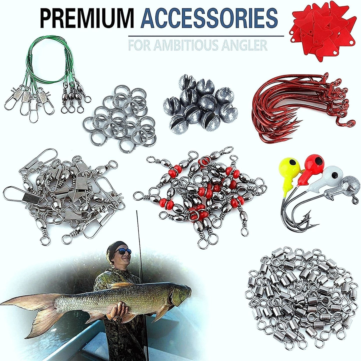 263Pcs Fishing Accessories Kit - Fishing Hooks