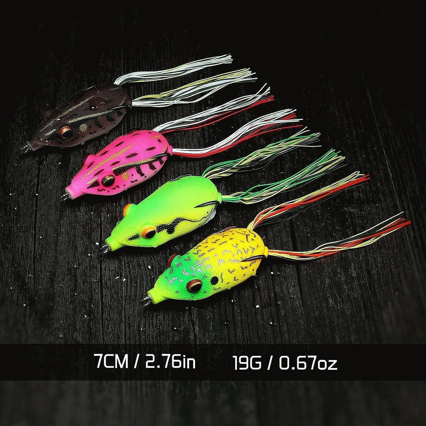 Topwater Weedless Frog Lure with Skirt Tail