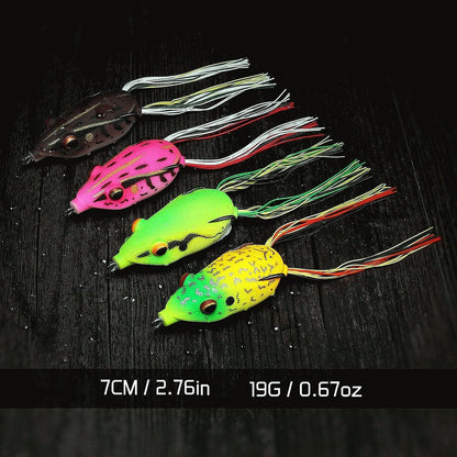 Topwater Weedless Frog Lure with Skirt Tail