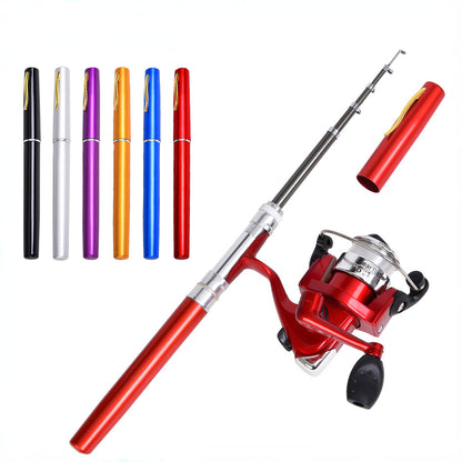 Mini Pen Ice Fishing Rod and Spinning Reels Coil 5.1:1 Set Kit