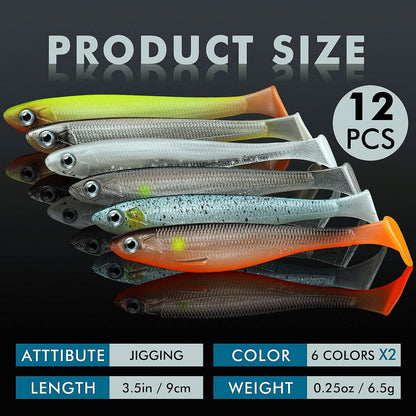 Shad Swimbait Paddle Tail Fishing Lure for Bass