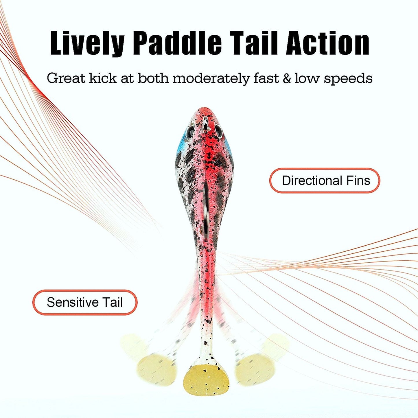 Tadpole Lure Paddle Tail Swimbait Lure for Bass