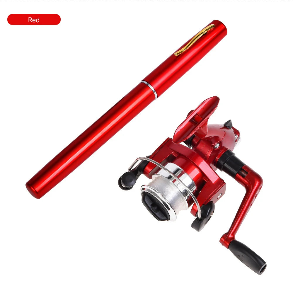 Mini Pen Ice Fishing Rod and Spinning Reels Coil 5.1:1 Set Kit