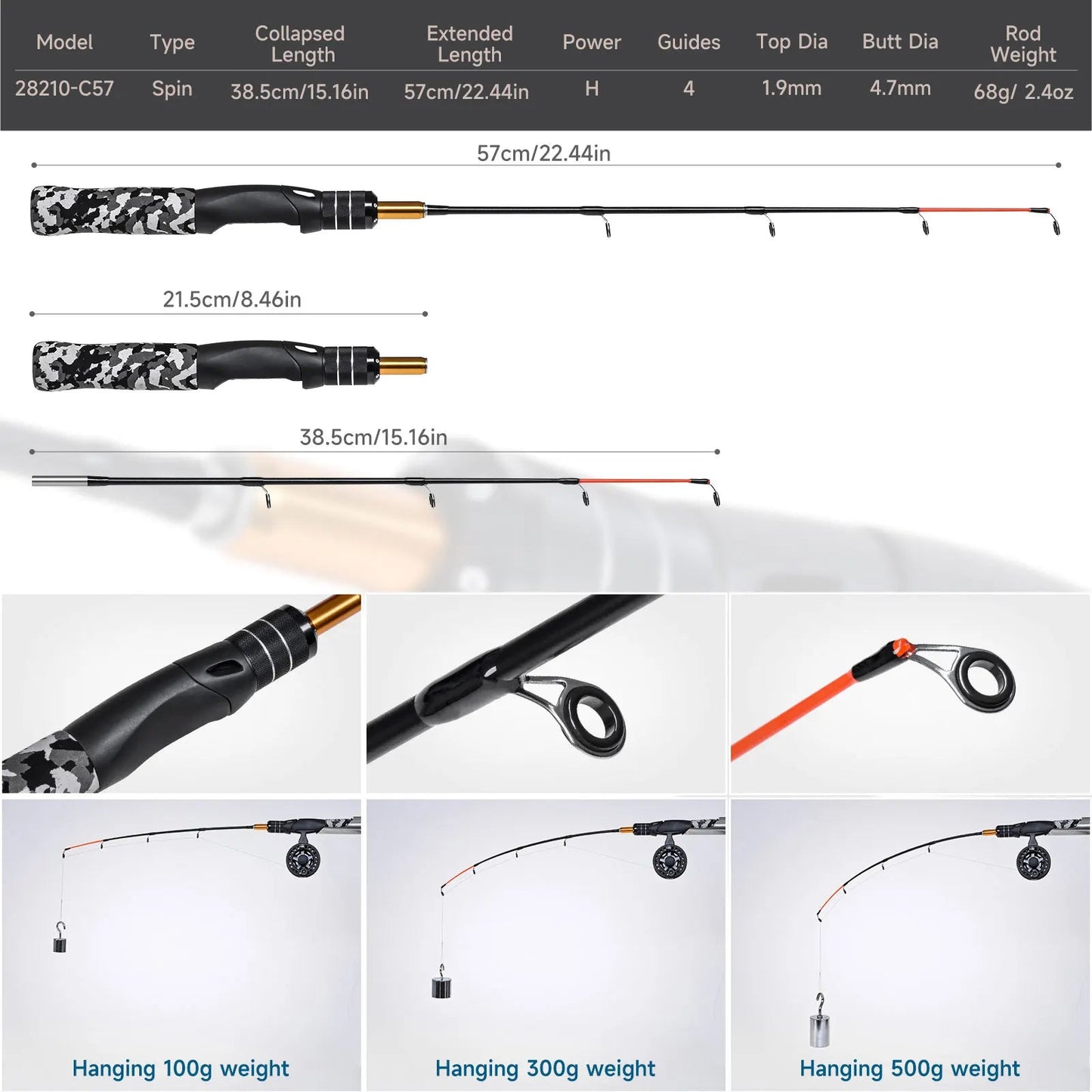 Mini Ice Fishing Rod  Portable Carbon Fiber River Shrimp Carp Fishing Pole