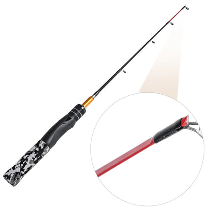 Mini Ice Fishing Rod  Portable Carbon Fiber River Shrimp Carp Fishing Pole