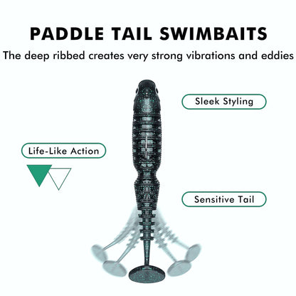 Fishing Grubs Paddle Tail Swimbait Fishing Lure