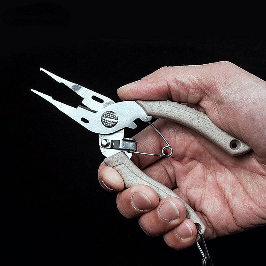 FISHINGHUB- Stainless Steel Multifunctional Fishing Pliers Tackle Grip Split Ring Pliers