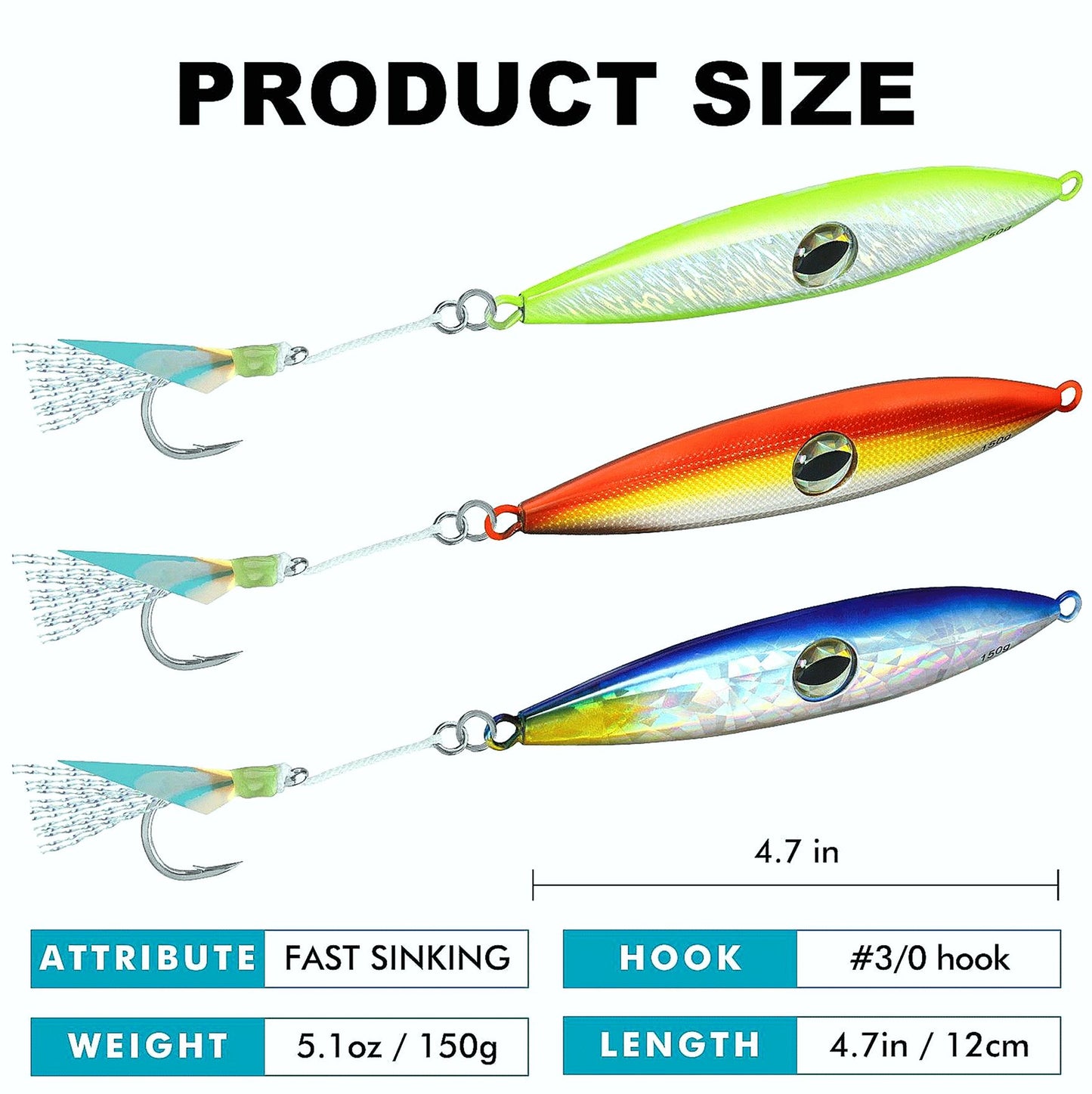 Saltwater Jigging Spoon Big Eye 100g/150g