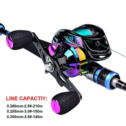 FISHINGHUB-New Colorful Fishing Reel 7.2:1 Carbon Shell Lightweight 9+1BB