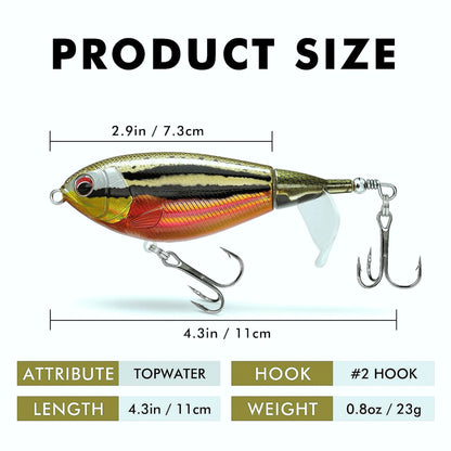 Topwater Revenge Plopper Lure Prop Bait