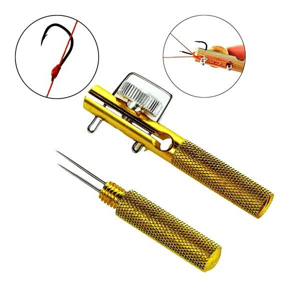 Full Metal Fishing Hook Knotting Tool & Tie Hook Loop Making Device ...