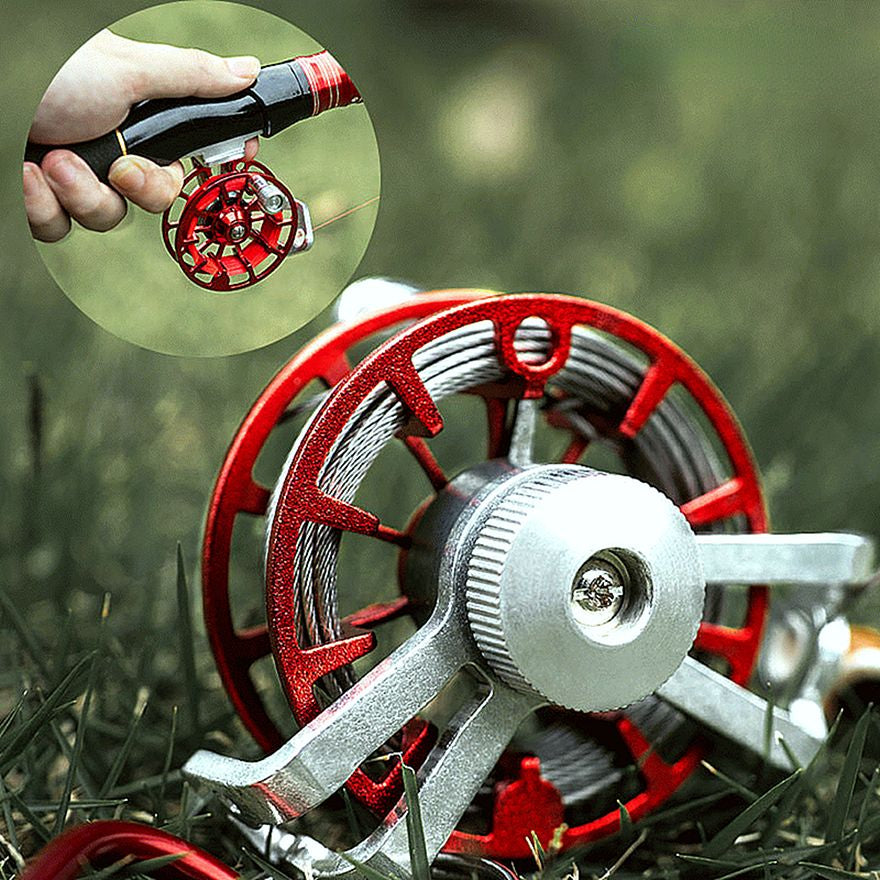 FISHINGHUB- Metal Fishing Reel Portable Ultralight Fishing Raft Reel