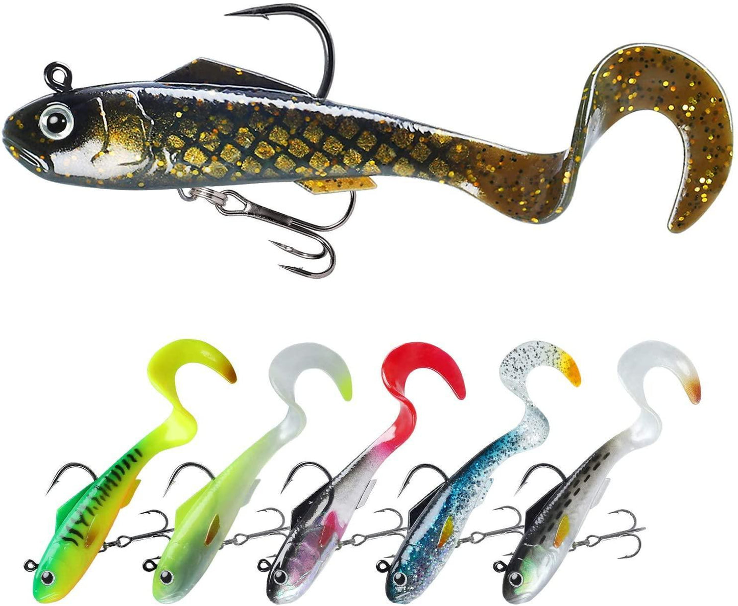 Curly Tail Swimbait Soft Bait Lures for Bass