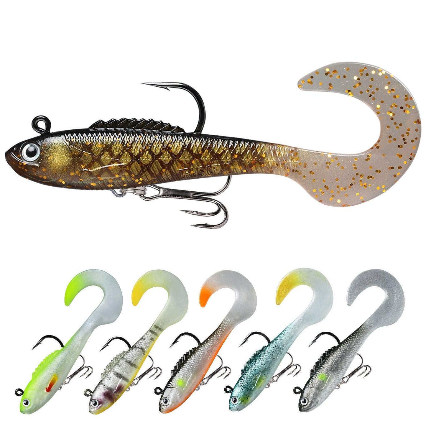 Curly Tail Swimbait Soft Bait Lures for Bass