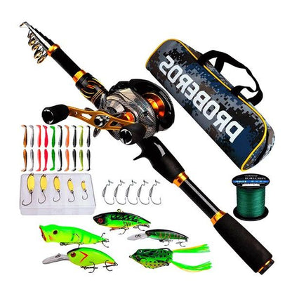 FISHINGHUB- Telescopic Rod and Reel Kit 2.1 Carbon Fiber Fishing Rod