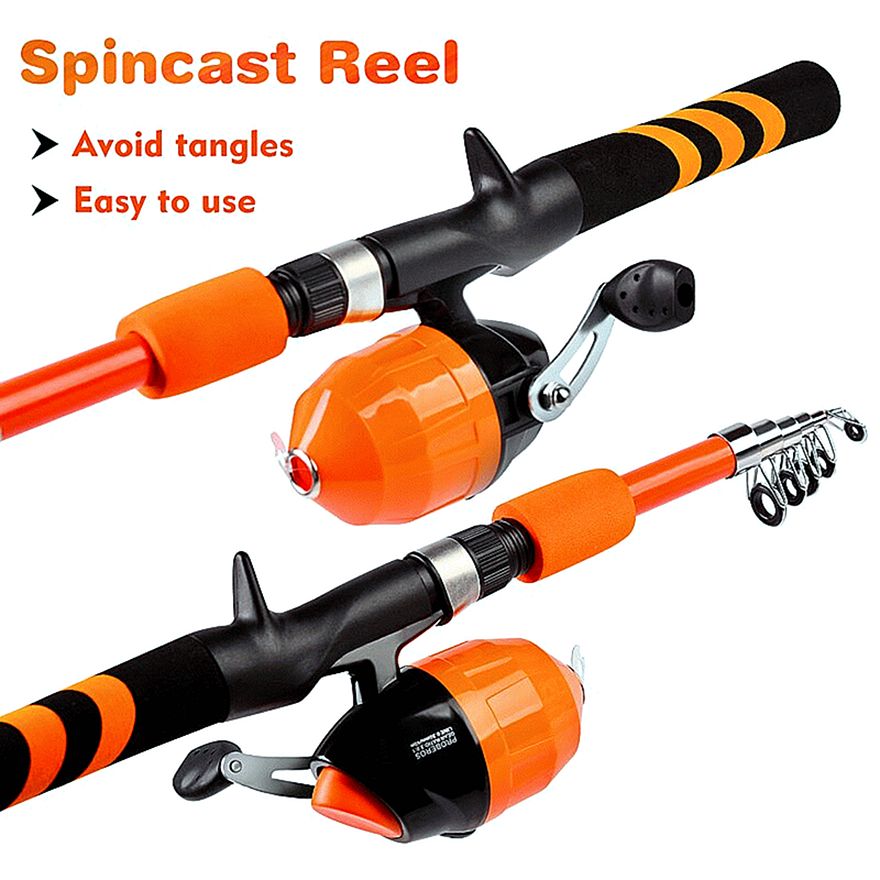 FISHINGHUB-Portable Telescopic Fishing Rod &amp; Reel Kit for Children