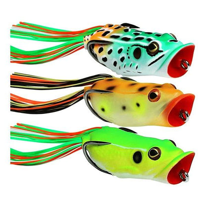 Topwater Popper Frog Lure with Skirt Tail