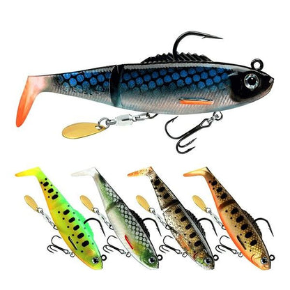 Paddle Tail Jointed Swimbait Fishing Lure with Spinner