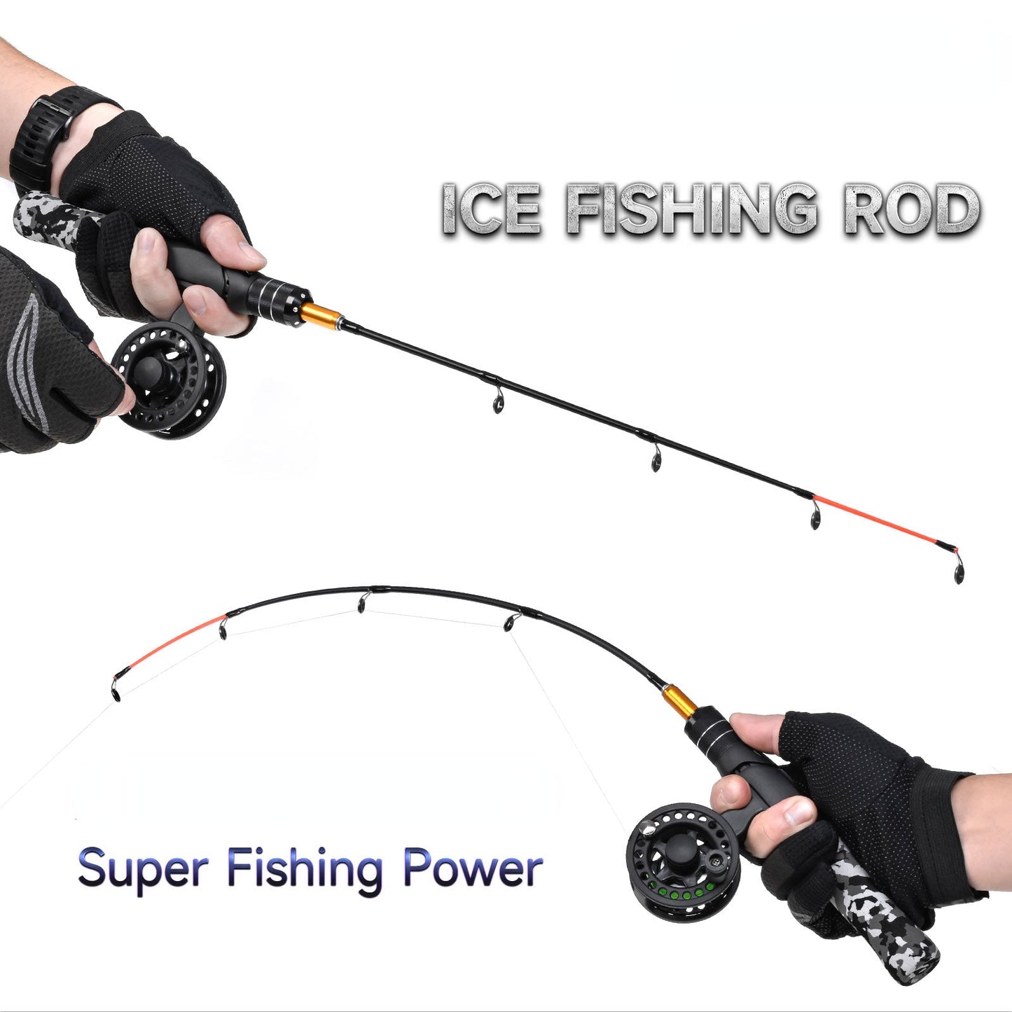 Mini Ice Fishing Rod  Portable Carbon Fiber River Shrimp Carp Fishing Pole