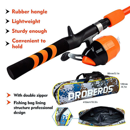 FISHINGHUB-Portable Telescopic Fishing Rod &amp; Reel Kit for Children