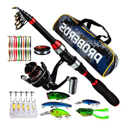 FISHINGHUB- 1.8m Telescopic Casting Fishing Combo Portable Ultralight Rod