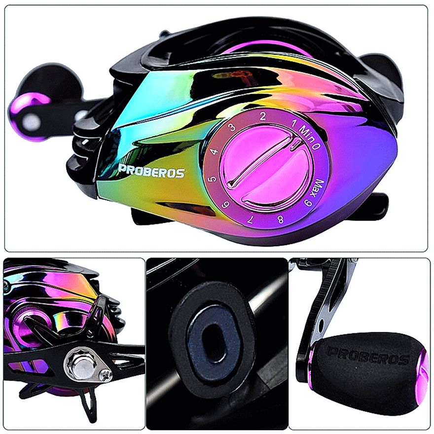 FISHINGHUB-New Colorful Fishing Reel 7.2:1 Carbon Shell Lightweight 9+1BB