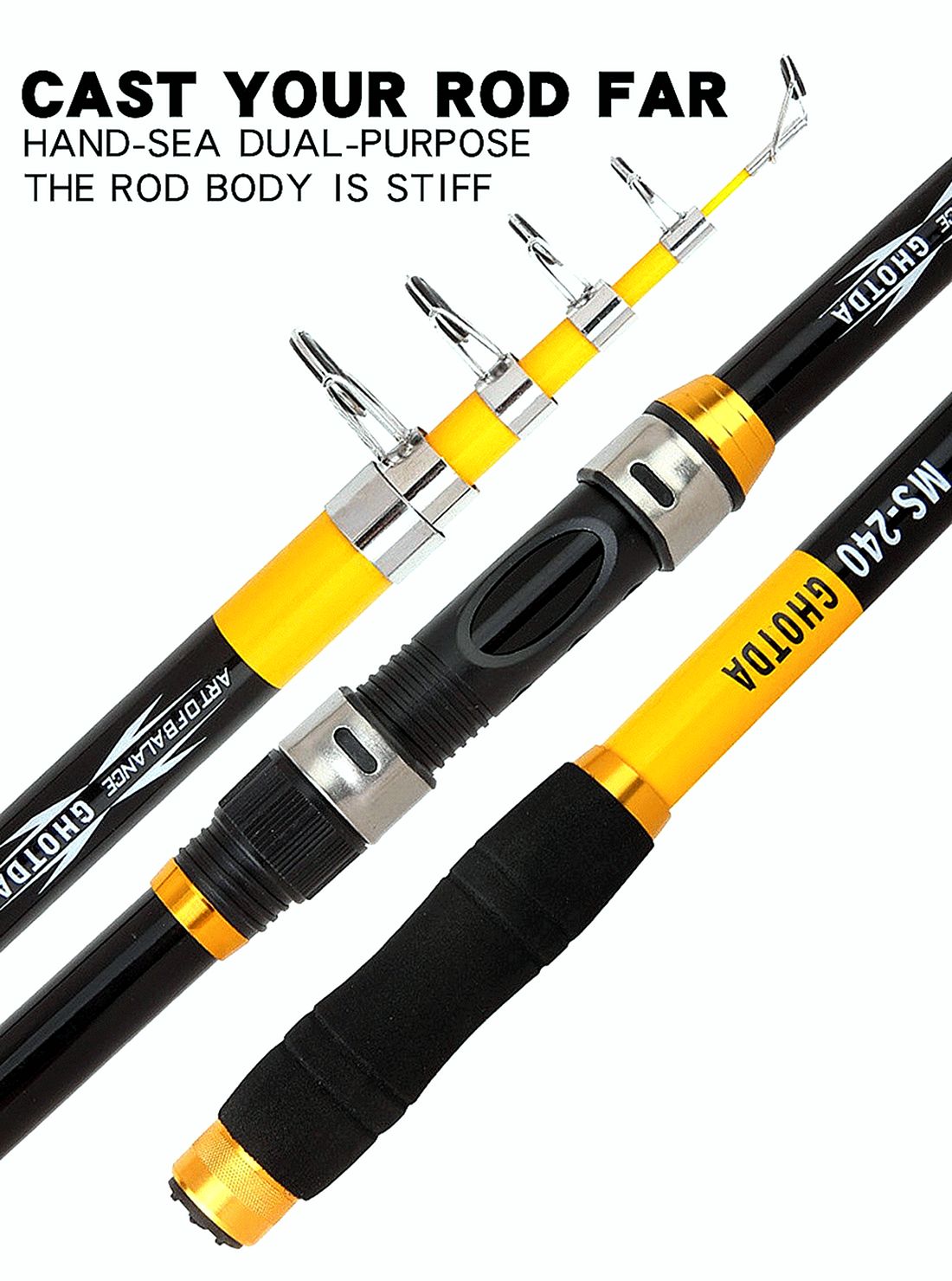 2.1M -3.6M  Hard Carbon Fiber Telescopic Fishing Rod