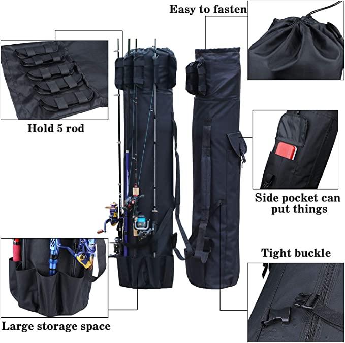 Fishing Rod Case Organizer Pole Storage Bag Fishing Rod and Reel Organizer for Travel