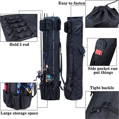 Fishing Rod Case Organizer Pole Storage Bag Fishing Rod and Reel Organizer for Travel