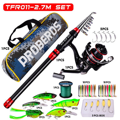 FISHINGHUB-1.8m-3.6m Telescopic Casting Fishing Combo Portable Ultralight Rod