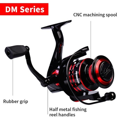 FISHINGHUB-Spinning Fishing Reel for Saltwater Carp with CNC Machined Metal Spool