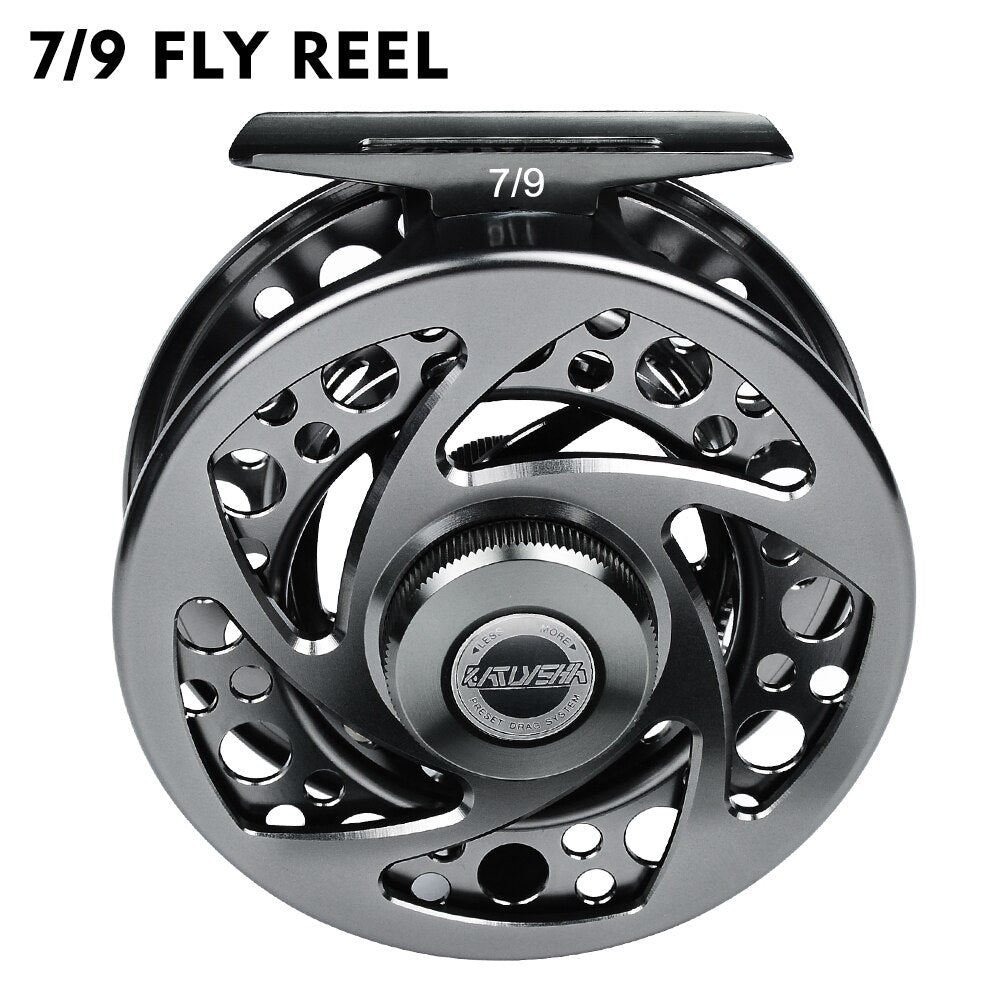 Fly Fishing Reel 5/7-7/9-9/10 WT Aluminum CNC Machine Cut Large Arbor Die Casting