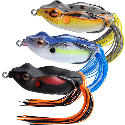 Topwater Weedless Frog Lure with Owner Hook