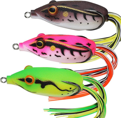 Topwater Weedless Frog Lure with Skirt Tail