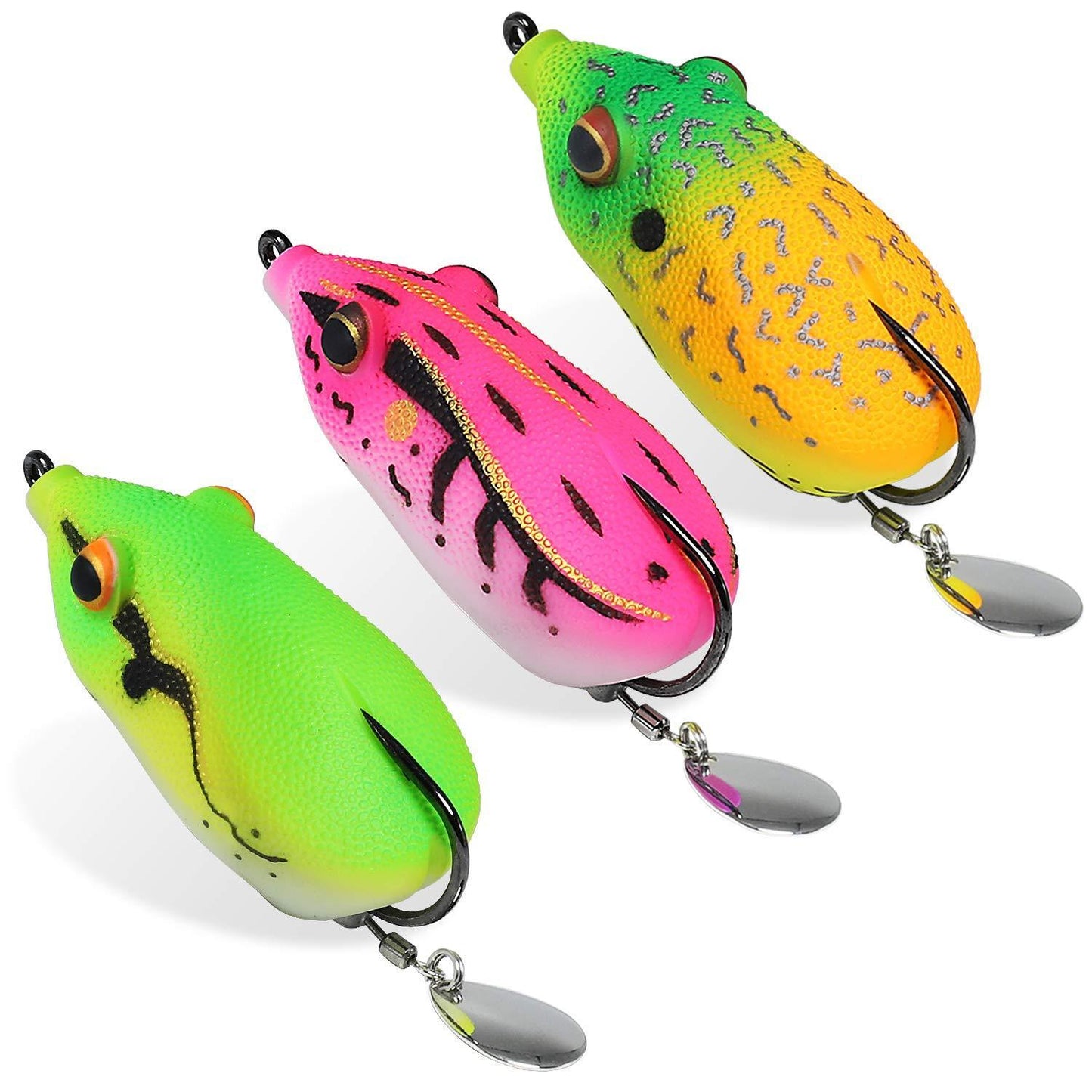 Weedless Frog Lure with BKK Hook Spinner Tail